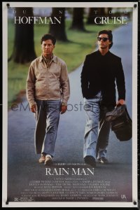 7g1096 RAIN MAN 1sh 1988 Tom Cruise & autistic Dustin Hoffman, directed by Barry Levinson!