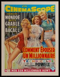 7g0444 HOW TO MARRY A MILLIONAIRE 15x20 REPRO poster 1990s Marilyn Monroe, Grable & Bacall!