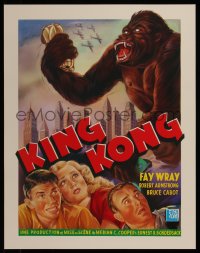 7g0445 KING KONG 16x20 REPRO poster 1990s Fay Wray, Robert Armstrong & the giant ape!