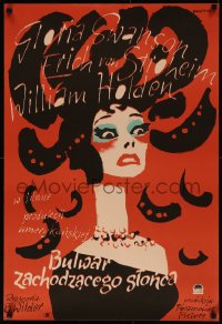 7g0448 SUNSET BOULEVARD 22x33 Polish REPRO poster 1980s different art of Gloria Swanson by Swierzy!