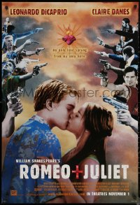 7g1122 ROMEO & JULIET advance DS 1sh 1996 Leonardo DiCaprio, Claire Danes, Baz Luhrmann!
