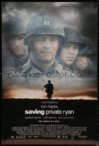 7g1125 SAVING PRIVATE RYAN 1sh 1998 Spielberg, cast image of Tom Hanks, Tom Sizemore, Matt Damon!