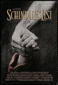 7g1126 SCHINDLER'S LIST DS 1sh 1993 Steven Spielberg World War II classic, Best Picture!