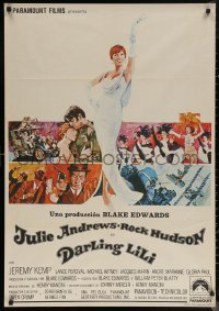 7g0167 DARLING LILI Spanish 1970 completely different artwork of sexy Julie Andrews in white gown!