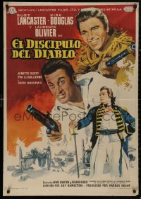 7g0168 DEVIL'S DISCIPLE Spanish 1960 Burt Lancaster, Kirk Douglas & Laurence Olivier, different!