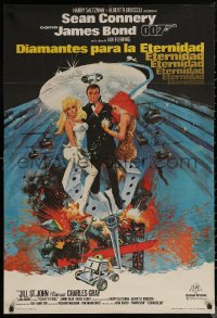 7g0169 DIAMONDS ARE FOREVER Spanish 1971 McGinnis art of Sean Connery as James Bond 007!