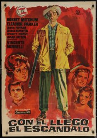 7g0178 HOME FROM THE HILL Spanish 1961 art of Robert Mitchum, Eleanor Parker & George Peppard!