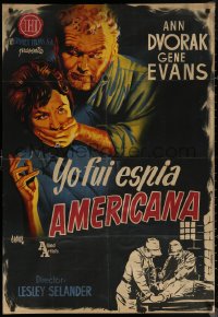 7g0180 I WAS AN AMERICAN SPY Spanish 1954 completely different Jano art of Ann Dvorak attacked!