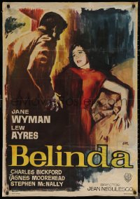 7g0183 JOHNNY BELINDA Spanish R1964 Jane Wyman was alone with terror and torment, Lew Ayres