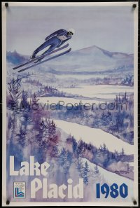 7g0641 1980 WINTER OLYMPICS 24x36 special poster 1979 great John Gallucci sports art of ski jump!