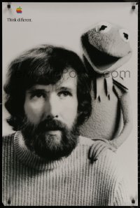7g0517 APPLE 24x36 advertising poster 1998 close-up of Jim Henson and Kermit the Frog, ultra rare!