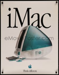 7g0516 APPLE 22x28 advertising poster 1998 close-up image of the iMac in blue, think different!