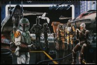 7g0651 ARRIVAL OF THE BOUNTY HUNTERS signed 24x36 special poster 1998 by James Cukr, Star Wars art!