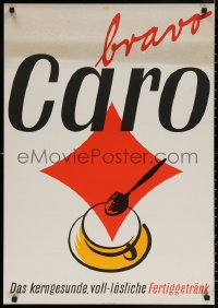 7g0520 CARO 23x33 Austrian advertising poster 1960s Caro always tastes good, Walter Muller cup art!