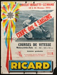 7g0676 CIRCUIT BUGATTI - LE MANS 20x25 French special poster 1972 motorcycle racing!
