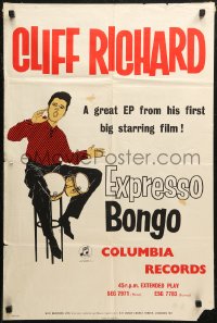 7g0533 CLIFF RICHARD 20x30 English music poster 1960s art of the star playing bongo drums!