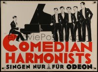 7g0534 COMEDIAN HARMONISTS 28x37 German music poster 1930 Friedl art of the singers by piano!