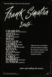 7g0539 FRANK SINATRA 2-sided 20x30 music poster 1993 art over black background by Neiman, Duets!