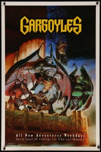 7g0435 GARGOYLES tv poster 1994 Disney, striking fantasy cartoon artwork of entire cast!