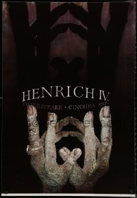 7g0506 HENRICH IV 26x38 Slovak stage poster 1984 William Shakespeare, shadow puppets by Cestmir Pechr!