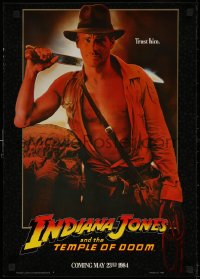 7g0710 INDIANA JONES & THE TEMPLE OF DOOM 17x24 special poster 1984 Ford with machete, trust him!