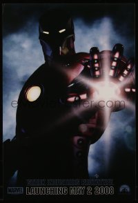 7g0482 IRON MAN teaser mini poster 2008 Robert Downey Jr. is Iron Man, cool image of suit!