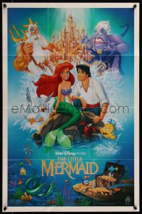 7g0722 LITTLE MERMAID 18x27 special poster 1989 Morrison art of cast, Disney underwater cartoon!