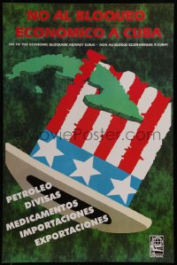 7g0736 NO TO THE ECONOMIC BLOCKADE AGAINST CUBA 18x27 Cuban special poster 2000 embargo protest!