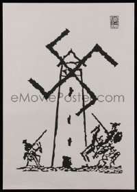 7g0739 OSPAAAL silkscreen 12x17 Cuban special poster 2005 Quijote figures w/ swastika Nazi windmill!