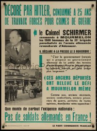 7g0461 PAS DE SOLDATS ALLEMANDS EN FRANCE 23x32 French political campaign 1960 decorated by Hitler!