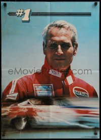 7g0616 PAUL NEWMAN 20x28 commercial poster 1980 close-up portrait of the star in racing attire!