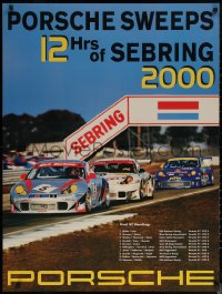 7g0753 PORSCHE 30x40 special poster 2000 cool image of cards on the track, Sebring 2000!