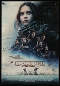 7g0488 ROGUE ONE 2-sided mini poster 2016 A Star Wars Story, Jones, Death Star and battle!