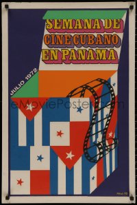 7g0499 SEMANA DE CINE CUBANO EN PANAMA 20x30 Cuban film festival poster 1972 Niko art, silkscreen!