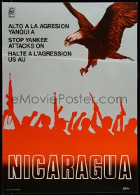 7g0777 STOP YANKEE ATTACKS ON NICARAGUA 19x27 Cuban special poster 1985 artwork by Alberto Blanco!