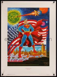 7g0584 SUPERMAN signed #77/2500 17x23 Canadian art print 1980 by George Perez, Champion of Justice!
