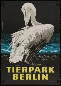 7g0781 TIERPARK BERLIN 23x32 East German special poster 1978 wonderful art of pelican by Kurt Walter