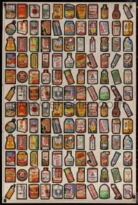 7g0786 TOPPS WACKY PACKAGES 2-sided 29x43 special sticker sheet wall poster 1979 wacky images!