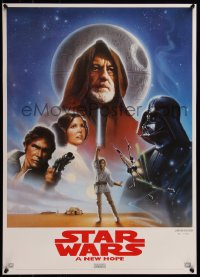 7g0455 STAR WARS 19x27 video poster R1995 A New Hope, George Lucas classic epic, art by John Alvin!