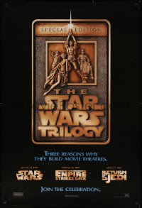 7g1149 STAR WARS TRILOGY DS 1sh 1997 George Lucas, Empire Strikes Back, Return of the Jedi!