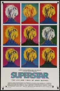 7g1155 SUPERSTAR: THE LIFE & TIMES OF ANDY WARHOL 1sh 1991 pop art of the back of his head!