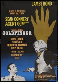 7g0012 GOLDFINGER Swedish R1967 Sean Connery as James Bond 007, Blackman as Pussy Galore, Aberg art!