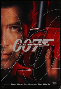 7g1169 TOMORROW NEVER DIES teaser DS 1sh 1997 different image of Brosnan as James Bond!