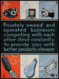 7g0413 BETTER PRODUCTS CHEAPER 20x27 WWII war poster 1944 art of consumer goods!