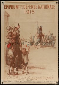 7g0426 EMPRUNT DE LA DEFENSE NATIONALE 31x45 French WWI war poster 1915 Francisque Poulbot art!