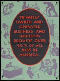 7g0418 OVER 90% OF ALL JOBS IN AMERICA 20x27 WWII war poster 1943 art of people working!