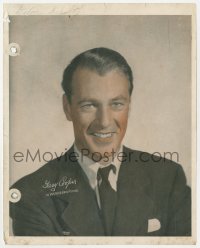 7h0674 GARY COOPER 8x10 picture frame photo 1950s portrait in suit & tie when he was in Warner Bros. pictures!