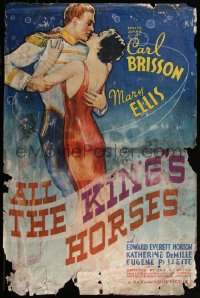 7h0005 ALL THE KING'S HORSES 1sh 1935 art of Carl Brisson & Mary Ellis embracing, ultra rare!