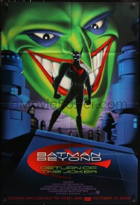 7h0038 BATMAN BEYOND RETURN OF THE JOKER 2-sided 27x40 video poster 2000 cool art of caped crusader!