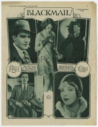 7h0386 BLACKMAIL English magazine supplement 1929 first British talkie, Alfred Hitchcock, ultra rare!